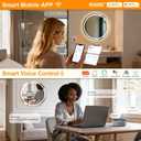32" Round Smart LED Bathroom Mirror with Lights | Anti-Fog Vanity Mirror,WiFi App & Alexa Voice Control, 3000K-6000K Adjustable, Stepless Dimmable,Wall-Mounted Circle Mirror