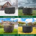 Mrrihand Round Patio Table Cover - Heavy Duty Outdoor Furniture Cover Waterproof Patio Furniture Covers for Outdoor Furniture Set, 72"DIAx28"H, Black