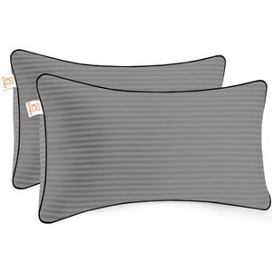 Pillows Insert 12 x 20 Set of 2 Soft and Supportive Decorative Throw Pillow for Couch, Sofa or Bed with Premium Down Alternative Filled, Grey (Gray)