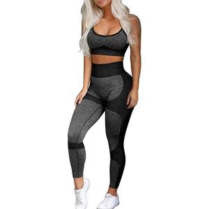 OLCHEE Womens Workout Sets 2 Piece - Seamless Yoga Leggings and Cross-Strap Sports Bra Gym Outfits Activewear Matching Set (XX-Large)