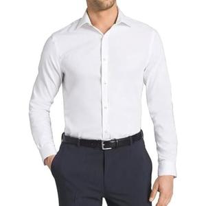 ONKEEP Mens Dress Shirts Stretch Slim Fit Long Sleeve Dress Shirts for Men Casual Business Formal Regualr Fit Button Down Shirt Wrinkle-Free Solid White X-Small