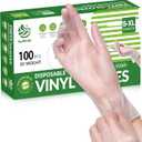 SWIFTLITE Disposable Vinyl Gloves, Food Safe, LatexFree PowderFree Clear Plastic Gloves for Cooking, House Clean, Food Prep (100, Large)