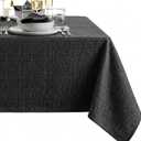 Home Fashions Continental Solid Texture Water, Stain & Wrinkle Resistant Tablecloth, 5X10ft Rectangle, Gray