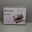 Utoplike Teak Dish Drainer Rack Collapsible 2 Tier Dish Rack Dish Drying Rack Foldable Plate Organizer Holder for Kitchen Compact