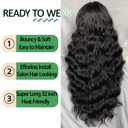 SOKU Black 13x6 Lace Frontal Wig 32 Inches Long Lightweight Body Wave Pre Plucked Hairline with Baby Hair Transparent Swiss Lace Heat Resistant Synthetic Hair Glueless Lace Front Wigs for Black Women