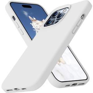 Ktele Compatible with iPhone 14 Pro Max Case, AB-Grade Liquid Silicone [Four Corner 50+Tiny Airbags Shockproof] [Soft Microfiber Lining Anti-Scratch] Camera Protection Case - White