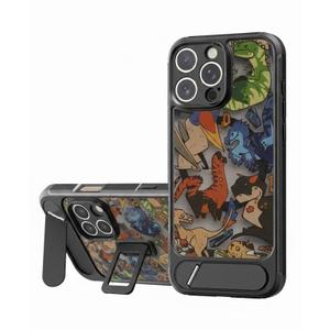 Bouvardia for iPhone 16 Pro Case - Multi-Scenario Kickstand & Cosmic Dinosaur Pattern - Compatible with Magsafe - Aesthetic Cute Design for Women and Girls