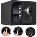Biometric Digital Security Home Safe, Fingerprint Safes for Home Storage Cash Jewelry and Valuables,1.2 Cubic Feet Gun Use Storage Safe Box.(No fireproof bag, 11.8H X 15W X 11.8D)