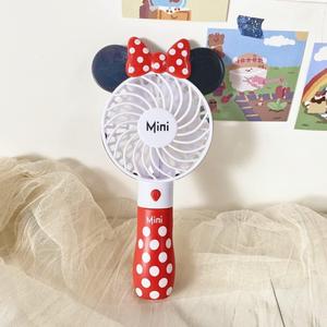 Kbinter Cute Personal Mini Fan, Handheld & Portable USB Rechargeable 1 Speed USB Fans with Colorful LED Light Adjustable, for Indoor Or Outdoor Activities, Cute Mouse