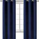 BGment Blackout Curtains for Bedroom 63 Inches Long - Navy Blue Room Darkening Thermal Insulated Sunlight Blocking Grommet Window Drapes for Kids Boys Room, Set of 2 Panels, 42 x 63 Inch