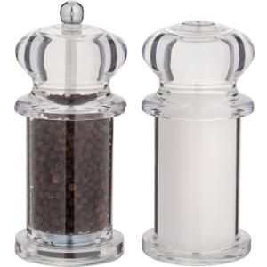 Trudeau 5.5" TRADITION SHAKER 2 in 1 Salt and Pepper Mill, Clear