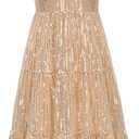GRACE KARIN Girls Sequin Formal Dress Long Fancy Elegant Sparkle Dress, Gold 12Y