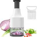 Vegetable Chopper: Pro Food Chopper with Stainless Steel Blade Chopper - Veggie Chopper with Container for Onion Salad Nut Slicer Dicer Cutter - Kitchen Essentials