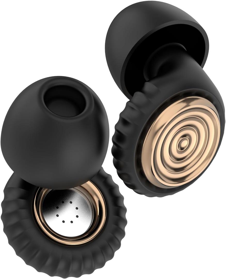 Noise-Cancelling Ear Plugs for Sleeping, Travel, Work and Concerts  Reusable Noise-Reducing Earplugs (XS/S/M/L) Soft Silicone Sleep Earbuds for Comfortable Fit, Hearing Protection(Champagne)