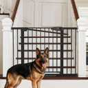 Cumbor 29.7-46" Baby Gate for Stairs, Mom's Choice Awards Winner-Auto Close Dog Gate for The House, Gifts for Mom, Easy Install Pressure Mounted Pet Gates for Doorways, Black