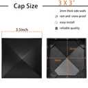 3"x3" Aluminum Pyramid Fence Post Caps - Black Post Deck Covers with Matte Powder Coating - Waterproof Column Protectors for Outdoor Wood Deck & Fence Posts,or Corridors (4Pack)