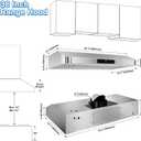 36 inch Under Cabinet Range Hood 1200 CFM with 4-Speed Gesture Sensing & Touch Control, Stainless Steel Kitchen Stove Vent Hoods with 2 LED Lights, Time Setting, Dishwasher-Safe Baffle Filters