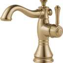 Delta Faucet Cassidy Single Hole Bathroom Faucet, Gold Bathroom Faucet, Single Handle Bathroom Faucet, Metal Drain Assembly, Champagne Bronze 597LF-CZMPU