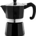 Bellemain Stovetop Espresso Maker | Italian Moka Pot Espresso Maker, Classic Aluminum Design Mocha Pot for Home Brewing & Camping | Easy to Use & Clean - 3-Cup, Black