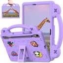 Kids Tablet Case for Samsung tab S10 Lite/S10 FE/S9 FE/S8, Built-in Kickstand and Handle Shockproof Cute Cover Compatible with Galaxy S9 11 inch (SM-X710/X716B/X718U) Purple