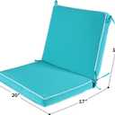 Outdoor Patio Chair Cushions Set of 4, Water Resistant Square Seat Cushions with Ties, 20"x17" All Weather Seating Cushions for Outdoor Furniture, 20 X35.82inch