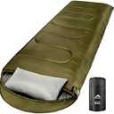 MEREZA 0 Degree Winter Sleeping Bag with Pillow, Cold Weather Sleeping Bag for 4 Season Camping Hiking Backpacking Sleeping Bags for Big and Tall