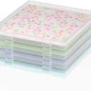 12x12 Scrapbook Paper Storage, 4 Pack Stackable Paper Containers Storage, Art Supply Storage Organizer, U-Shaped Locking Mechanism, Ideal for Office, Home, and School Document Organizer