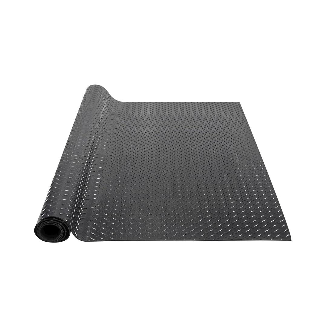 VEVOR Diamond-Plate Rubber Flooring Roll, 3 mm x 4 ft x 10 ft Garage Floor Mat, SBR, Easy to Clean, Diamond Plate Rubber Mat for Under Cars, Garage Industry Gym, Black