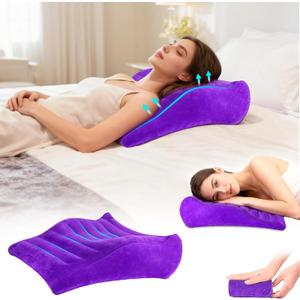 Inflatable Wedge Pillow for Traveling, Lightweight Wedge Pillow for Acid Reflux Relief, Portable Pillow Wedges for Sleeping, Blow Up Travel Pillow for Camping, Back Lumbar Support