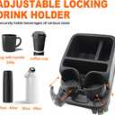 Universal Center Console Organizer for Truck Bench Seat & SUV, Truck Floor Console with Expandable Cup Holders, Fits Silverado Minivan, Stable Transmission Hump Storage Box for Car Backseat (Black)