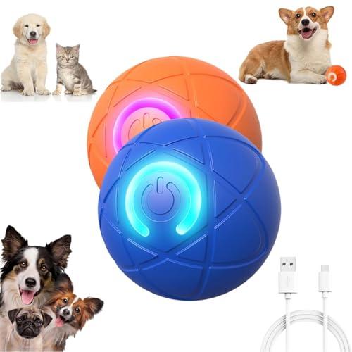 Smart Jumping Ball for Dogs,Shaky Ball Toy for Dogs,Vibrating Do g Balls,USB Rechargeable Shaky Balls Dog Toy,Interactive Dog Bouncing B All for D ogs for Small, Medium,Large D ogs (Orange+Blue)