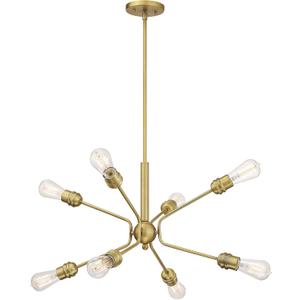 Nuvo 60/6925 Faraday Pendant Fixture Brushed Brass Finish, 8 Light