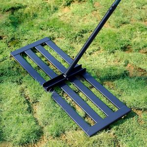 Lawn Leveling Rake, 30 x 10 in Stainless Steel Levelawn Tool with 78 in Adjustable Handle, Heavy Duty Yard Leveler for Soil, Sand, Compost, Backyard, Garden and Golf Course (Green)