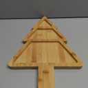Christmas Bamboo Serving Platter Christmas Tree Shape Wooden Serving Tray Multiple Spaces Charcuterie Board Holiday Decorative Serving Appetizer Platters for Home Candy Snack Salad Food,15.6x11x0.79