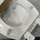 Round Toilet Seat, Slow Close, White Plastic, Never Loosen, 16.5”