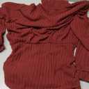 Women's Pullover Sweater Dress Long Lantern Sleeve Turtle Neck Cute Ribbed Knit Bodycon Mini Short Dress 2025 Fall (X-Large, Dark Red)