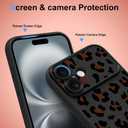 KANGHAR for iPhone 16 Case Cute Leopard Design Soft Flexible TPU Large Window Camera Lens Protector Phone Case Protective Cover Black and Brown Cheetah Print