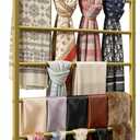 Wall Mounted Scarf Rack, Gold Silk Scarves Hijab Hanger Organizer Metal Racks Wrapping Tissue Paper Ribbon Holder Towels Storage Display for Flower Shop Retail Store (Gold, 7T-23.635.4IN)