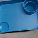 Car Seat Snack Tray for Kids, Mess-Free Square Travel Tray Cup Holder Snack Tray, Durable Car Food Tray for Toddlers, Universal Fit Kids Travel Road Trip Essentials (Sky Blue)
