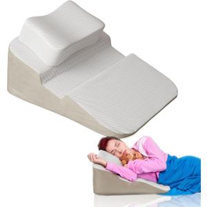 Daneey Wedge Pillow for Side Sleepers with Arm Hole, Adjustable U-Shaped Headrest Pillow for Adults, Relieves Neck, Back, Shoulder Pain, Removable Cover