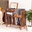 Record Player Stand, Large Record Player Table Cabinet (Brown)