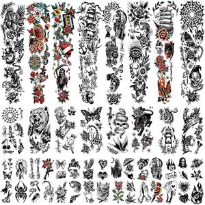 48 Sheets Old School Temporary Tattoos, 8 Sheets Full Arm Bear Flower Swallows Owl Fake Tattoo Stickers for Adults Women Men, 10 Sheets Half Arm 30 Sheets Small Tattoos Realistic for Kids Girls Boys 48 Sheets Old School Temporary Tattoos, 8 Sheets Full Arm Bear Flower Swallows Owl Fake Tattoo Stickers for Adults Women Men, 10 Sheets Half Arm 30 Sheets Small Tattoos Realistic for Kids Girls Boys