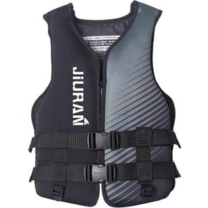 huraty Unisex Swim Vest, Adjustable Straps Swimming Vest, Youth Neoprene Vest for Outdoor Water Sports, Black, M