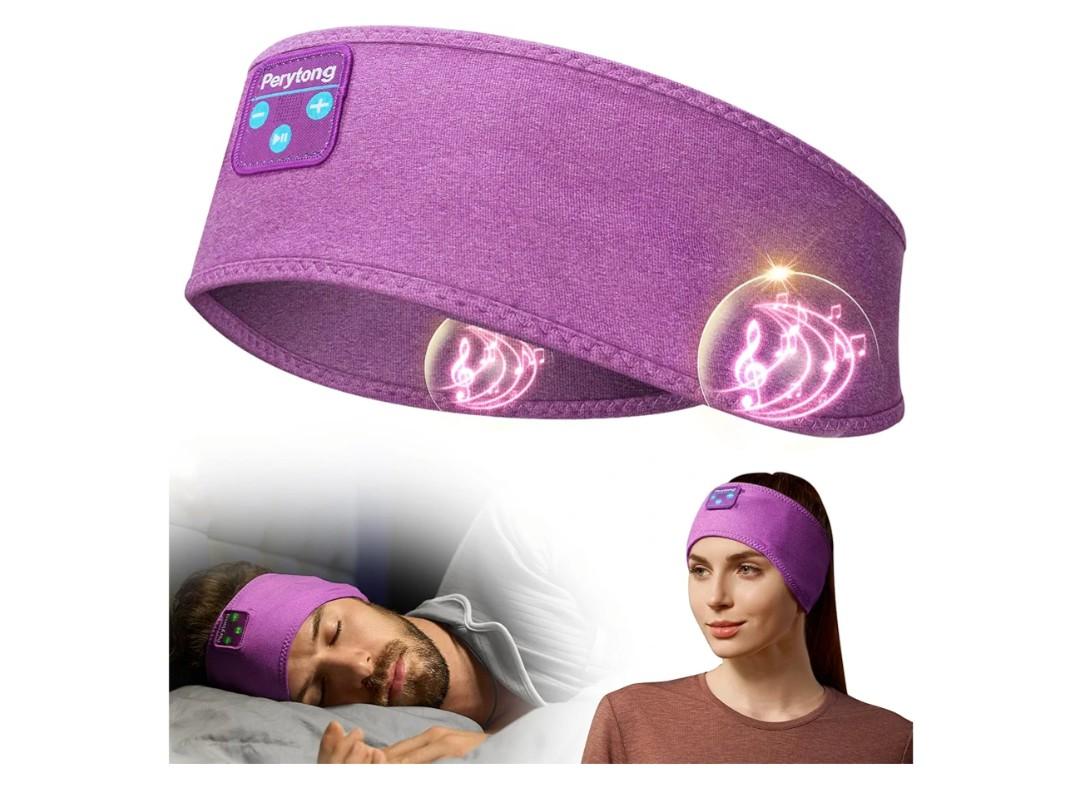 Perytong Sleep Headphones Wireless, Bluetooth Sports Headband Headphones with Ultra-Thin HD Stereo Speakers Perfect for Sleeping,Workout,Jogging,Yoga,Insomnia, Air Travel, Meditation (Violet)