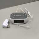 HOUSBAY Glow Small Alarm Clock Radio for Bedrooms with 7 Color Night Light, Dual Alarm, Dimmer, USB Charger, Battery Backup, Nap Timer, FM Radio with Auto-Off Timer for BedsideWhite