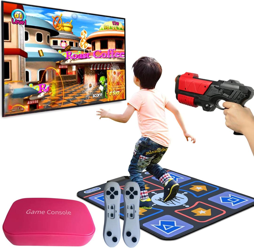 Retro TV Game Console for Kids,Kids TV Games with Dance Mat,with 21 AR Shooting Game, 200+ Dance mat Songs,100+ independently Developed Games, Plug and Play,Giftware for Boys & Girls