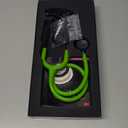 3M Littmann Classic III Monitoring Stethoscope, 5875, More Than 2X as Loud, Weighs Less, Stainless Steel Smoke-Finish Chestpiece, 27" Lime Green Tube, Blue Stem, and Smoke Headset