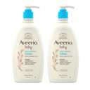 Aveeno Baby Daily Moisture Body Lotion for Sensitive Skin, Hypoallergenic Moisturizing Baby Lotion with Nourishing Oat to Deeply Moisturize Baby's Skin, Fragrance-Free, 18 fl. oz, 2 Pack (18 Fl Oz (Pack of 2))
