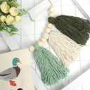 HGFC Duck 1st Birthday Highchair Banner Decorations - First Birthday High Chair Banner - Duck Hunting Theme Party Supplies - Duck Embroidery Tassel Garland - Mallard Duck Wood Bead Tassel Party Banner, Green
