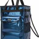 BALEINE Reusable Grocery Bags on Wheels, Rolling Tote Bag, Shopping Trolley, Large Backpack Shopping Carts for Groceries (Small, Navy)